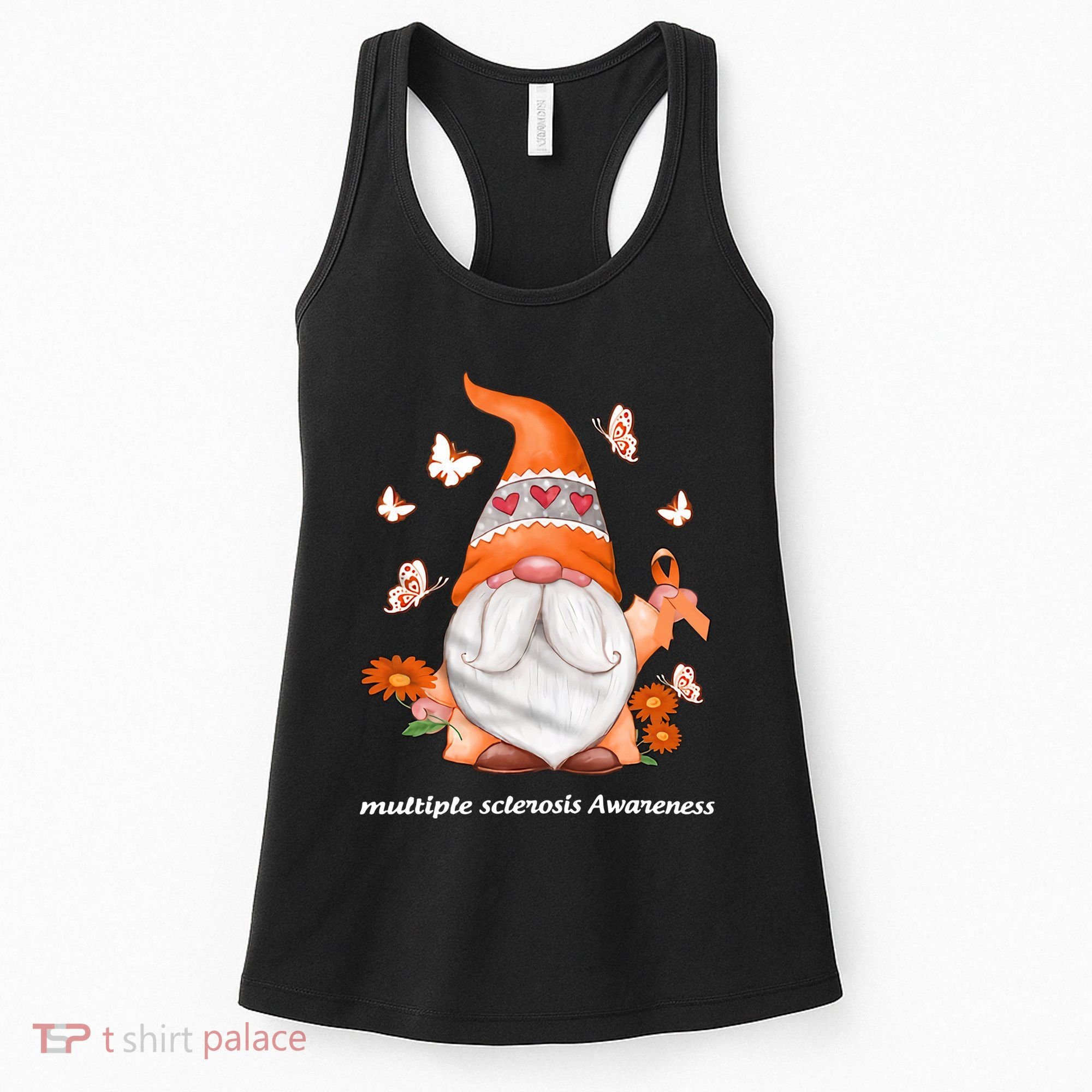Gnome Multiple Sclerosis Awareness Orange Ribbon Gnome MS Warrior Women's Tank Top