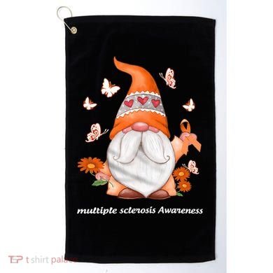 Gnome Multiple Sclerosis Awareness Orange Ribbon Gnome MS Warrior Golf Towel