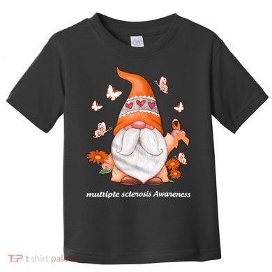Gnome Multiple Sclerosis Awareness Orange Ribbon Gnome MS Warrior Toddler T-Shirt