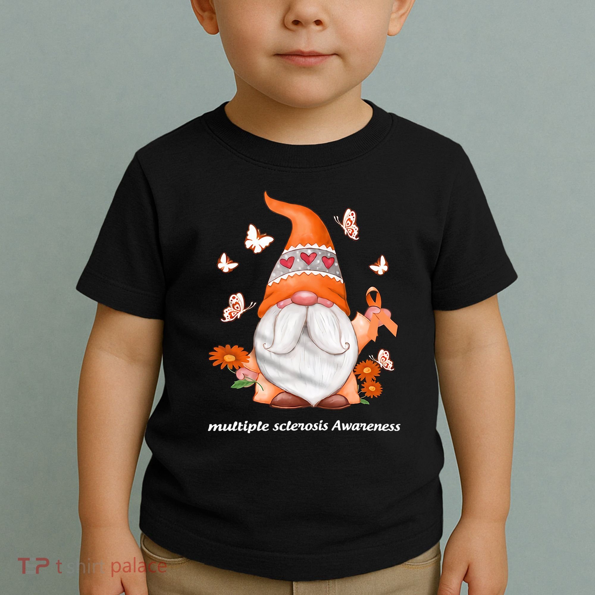Gnome Multiple Sclerosis Awareness Orange Ribbon Gnome MS Warrior Toddler T-Shirt