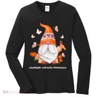Gnome Multiple Sclerosis Awareness Orange Ribbon Gnome MS Warrior Women's Long Sleeve Shirt thumb 0