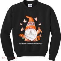 Gnome Multiple Sclerosis Awareness Orange Ribbon Gnome MS Warrior Kids Sweatshirt thumb 0
