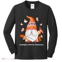 Gnome Multiple Sclerosis Awareness Orange Ribbon Gnome MS Warrior Kids Long Sleeve Shirt thumb 0