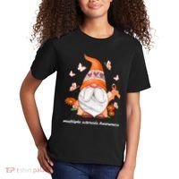 Gnome Multiple Sclerosis Awareness Orange Ribbon Gnome MS Warrior Kids T-Shirt thumb 2