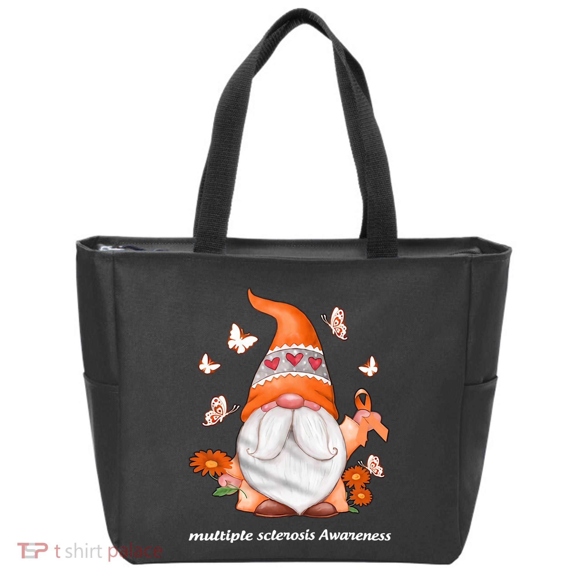 Gnome Multiple Sclerosis Awareness Orange Ribbon Gnome MS Warrior Tote Bag