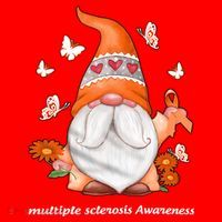 Gnome Multiple Sclerosis Awareness Orange Ribbon Gnome MS Warrior Santa Hat thumb 1