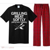 Grilling Meat Softly With His Tongs Funny Grilling Bbq Meaningful Gift Pajama Set thumb 0