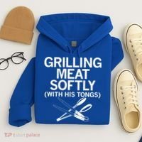 Grilling Meat Softly With His Tongs Funny Grilling Bbq Meaningful Gift Hoodie thumb 4