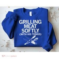 Grilling Meat Softly With His Tongs Funny Grilling Bbq Meaningful Gift Sweatshirt thumb 2