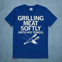 Grilling Meat Softly With His Tongs Funny Grilling Bbq Meaningful Gift T-Shirt thumb 5