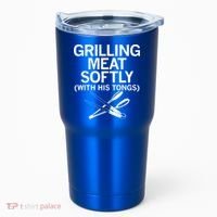 Grilling Meat Softly With His Tongs Funny Grilling Bbq Meaningful Gift Tumbler thumb 0
