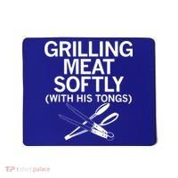 Grilling Meat Softly With His Tongs Funny Grilling Bbq Meaningful Gift Mousepad thumb 0
