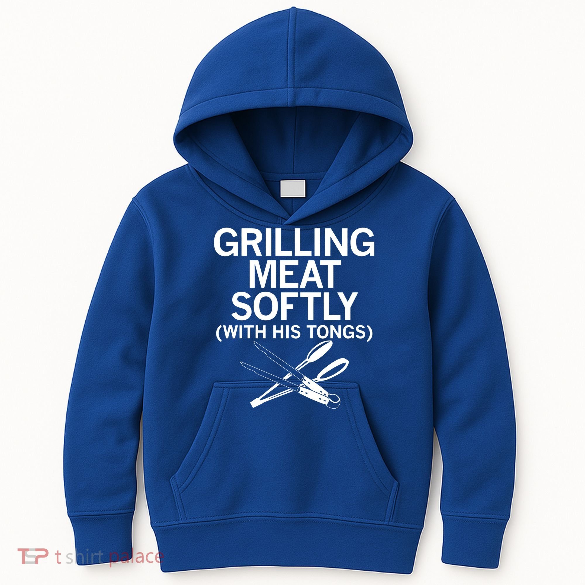 Grilling Meat Softly With His Tongs Funny Grilling Bbq Meaningful Gift Kids Hoodie