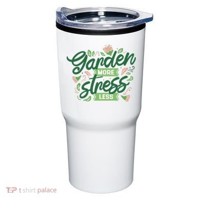 Garden More Stress Less Tumbler