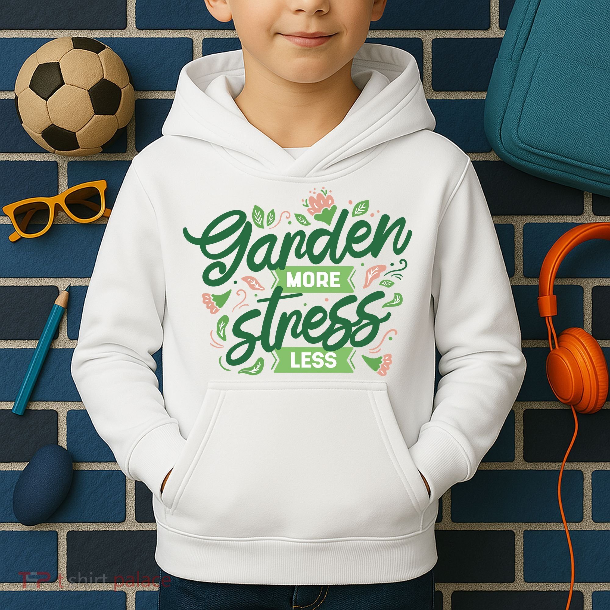 Garden More Stress Less Kids Hoodie