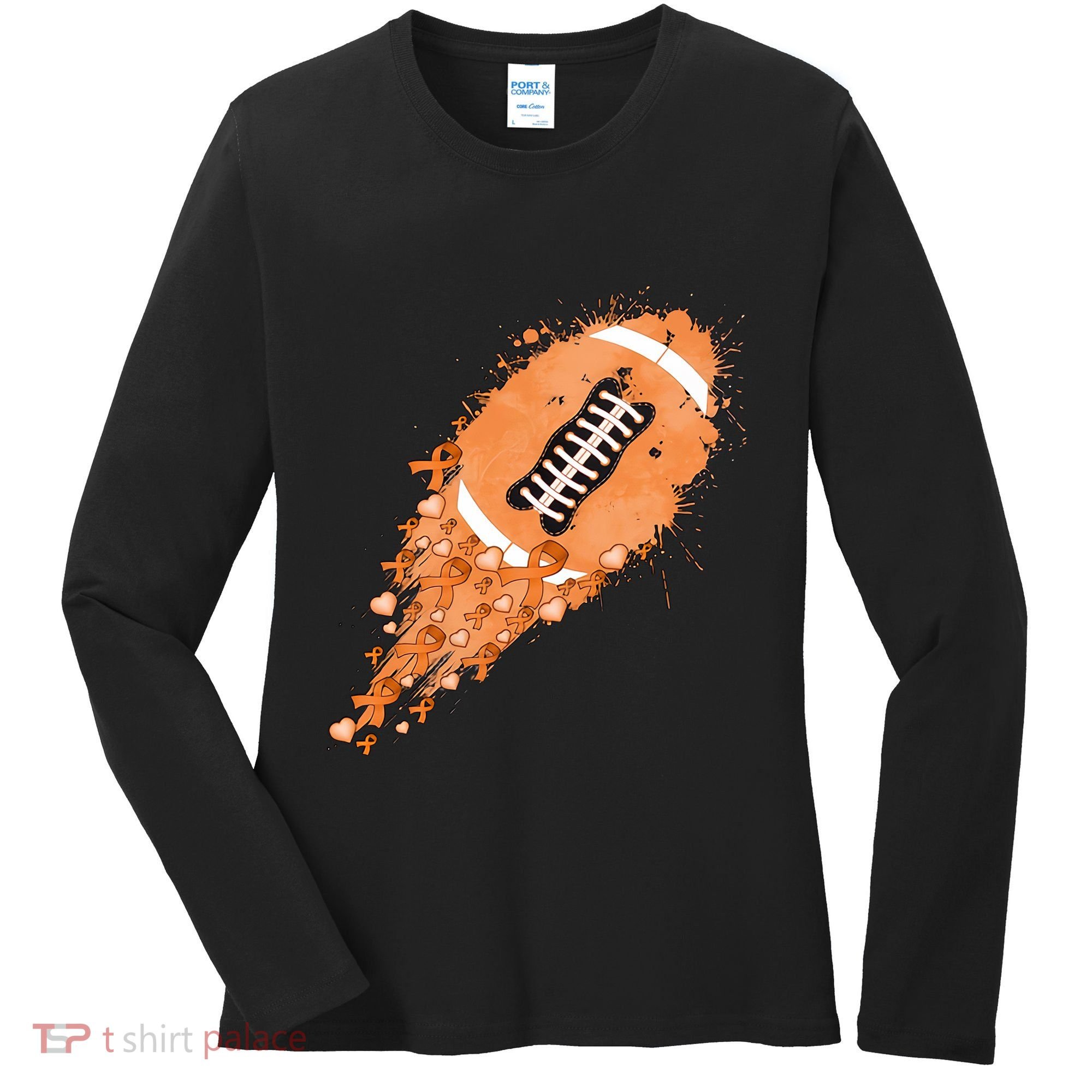 Gameday Multiple Sclerosis Awareness America Football Lover Support Women's Long Sleeve Shirt