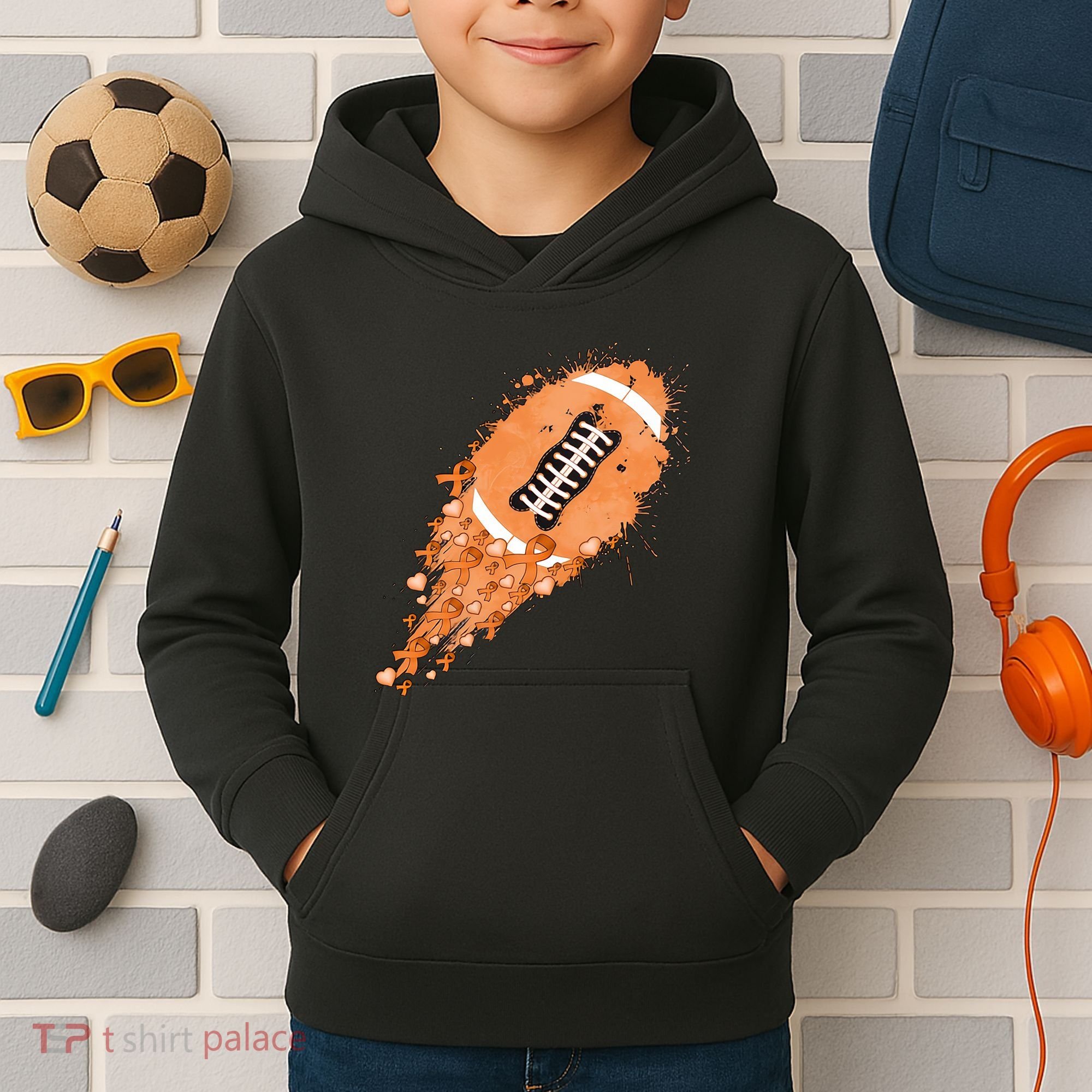 Gameday Multiple Sclerosis Awareness America Football Lover Support Kids Hoodie