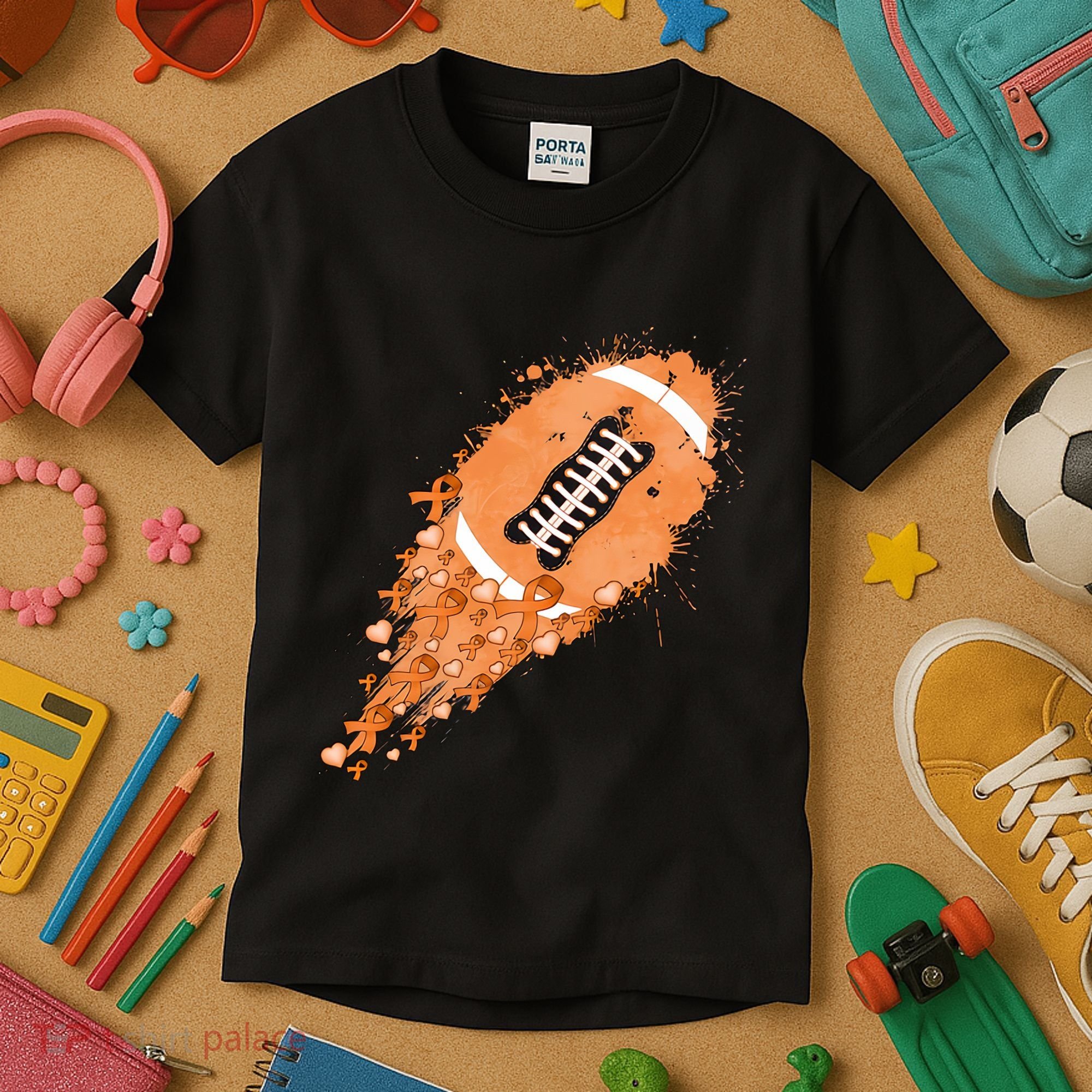 Gameday Multiple Sclerosis Awareness America Football Lover Support Kids T-Shirt
