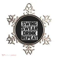 Golf Mom Swing Swear Repeat Golfer Dad Funny Funny Gift Ornament thumb 0