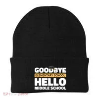 Goodbye Middle School Hello High School 8th Grade Graduation Beanie thumb 0