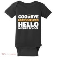 Goodbye Middle School Hello High School 8th Grade Graduation Baby Bodysuit thumb 0