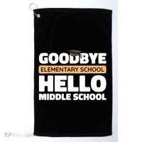 Goodbye Middle School Hello High School 8th Grade Graduation Golf Towel thumb 0
