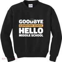 Goodbye Middle School Hello High School 8th Grade Graduation Kids Sweatshirt thumb 0