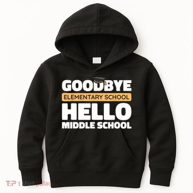 Goodbye Middle School Hello High School 8th Grade Graduation Kids Hoodie