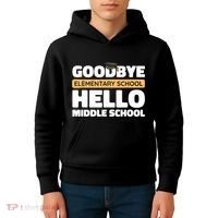 Goodbye Middle School Hello High School 8th Grade Graduation Kids Hoodie thumb 4