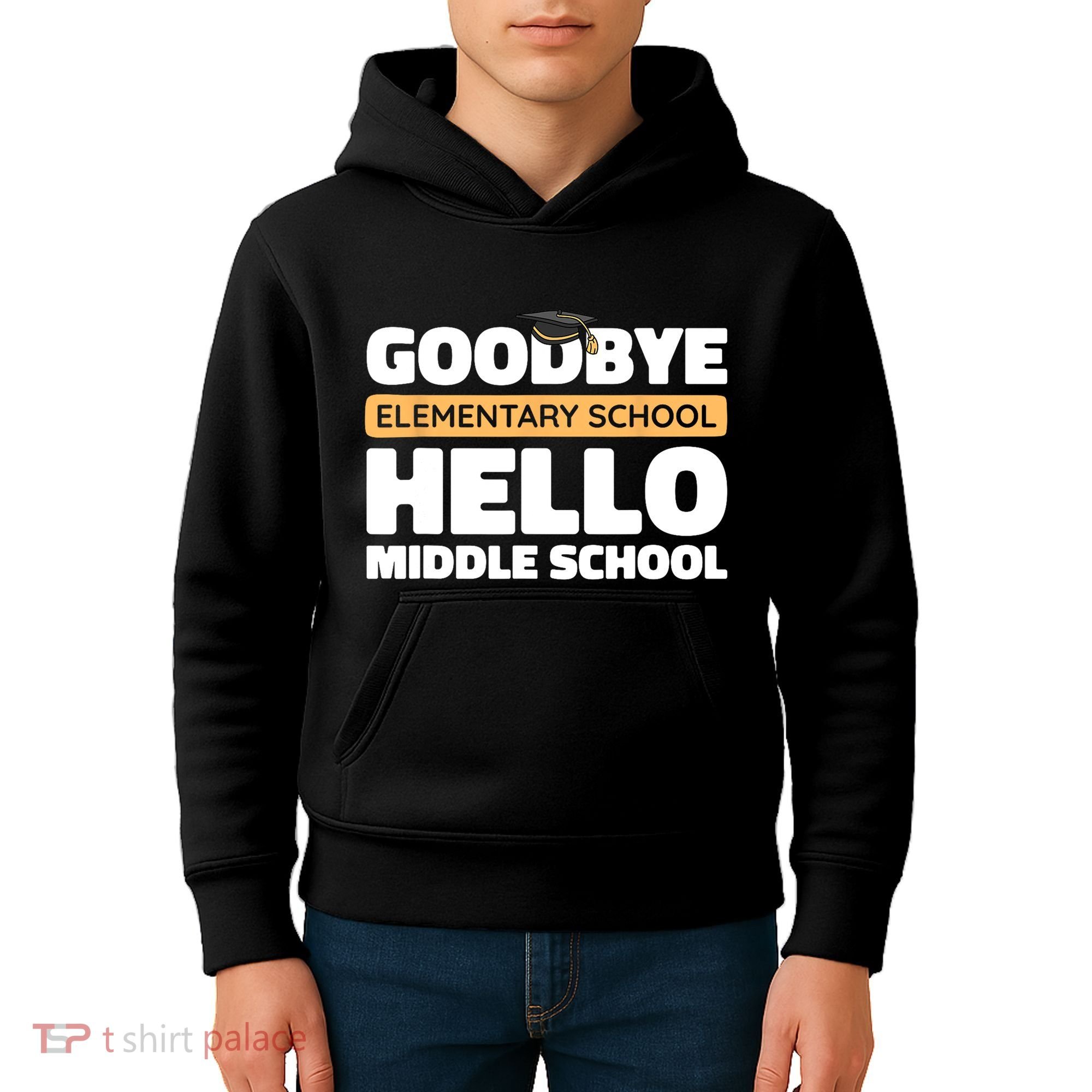 Goodbye Middle School Hello High School 8th Grade Graduation Kids Hoodie