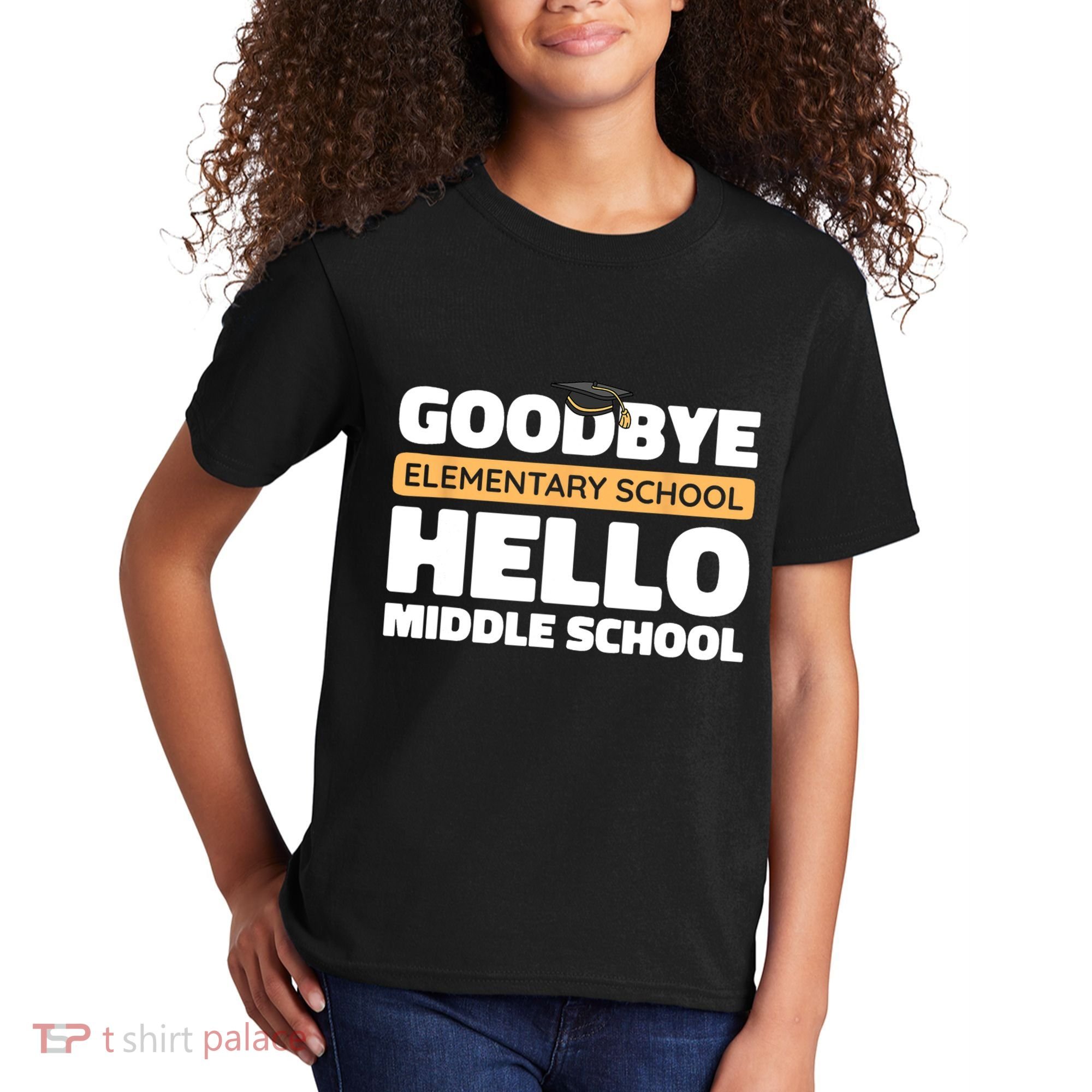 Goodbye Middle School Hello High School 8th Grade Graduation Kids T-Shirt