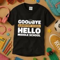 Goodbye Middle School Hello High School 8th Grade Graduation Kids T-Shirt thumb 3