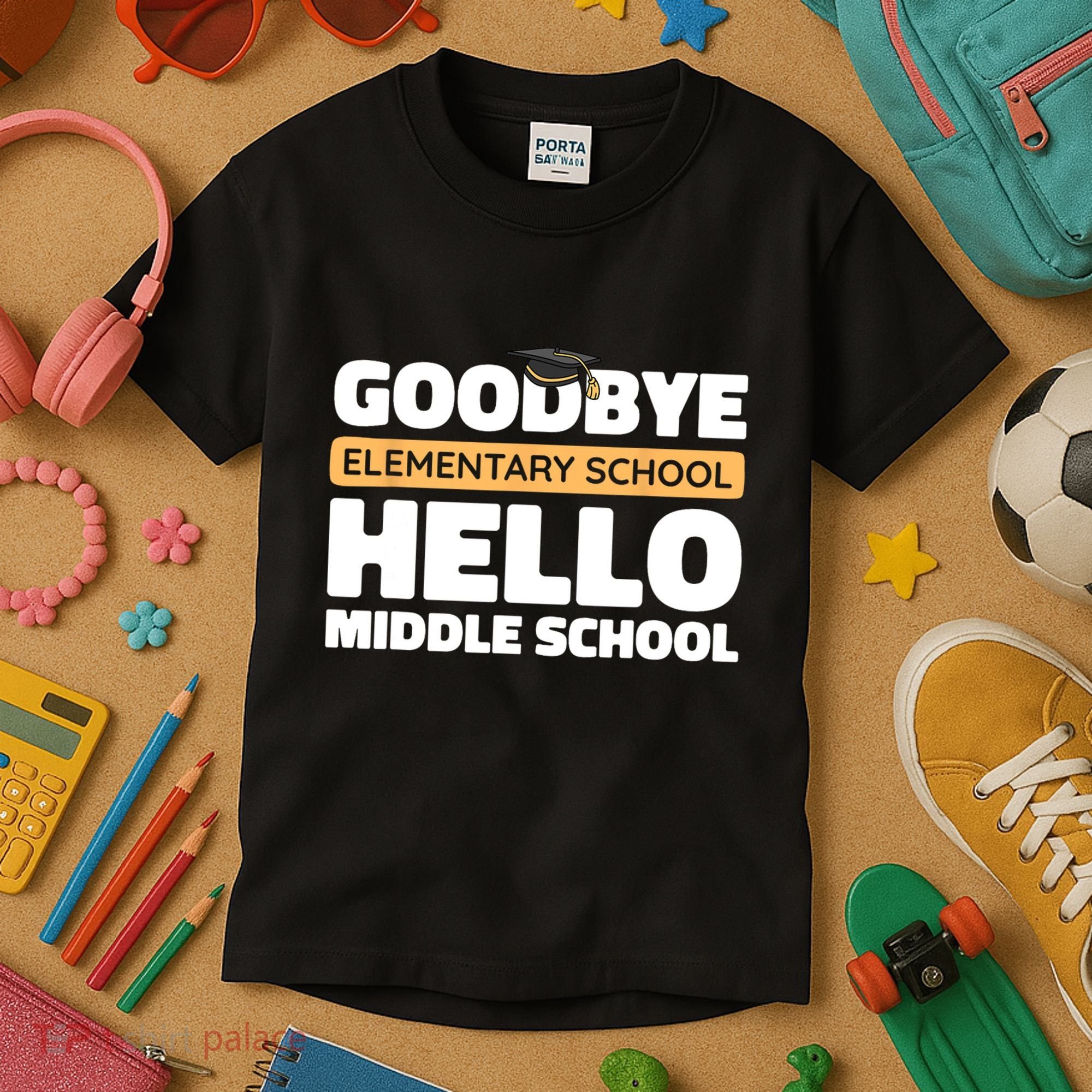 Goodbye Middle School Hello High School 8th Grade Graduation Kids T-Shirt