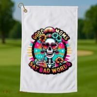 Good Moms Say Bad Words Cool Golf Towel thumb 1