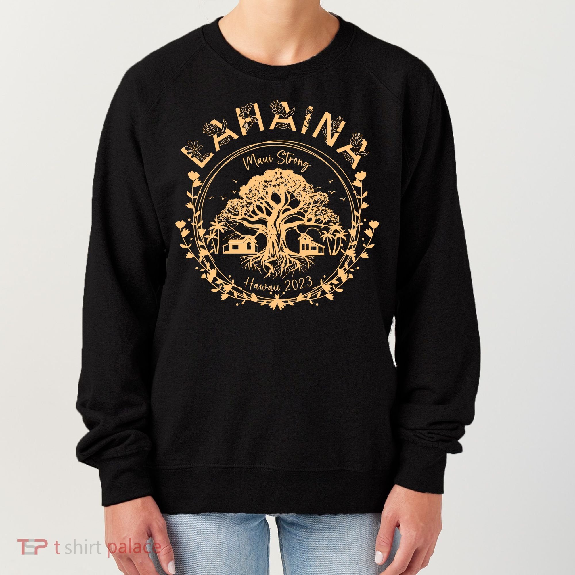 Golden Maui Strong Lahaina Strong Banyan Tree Women's Sweatshirt