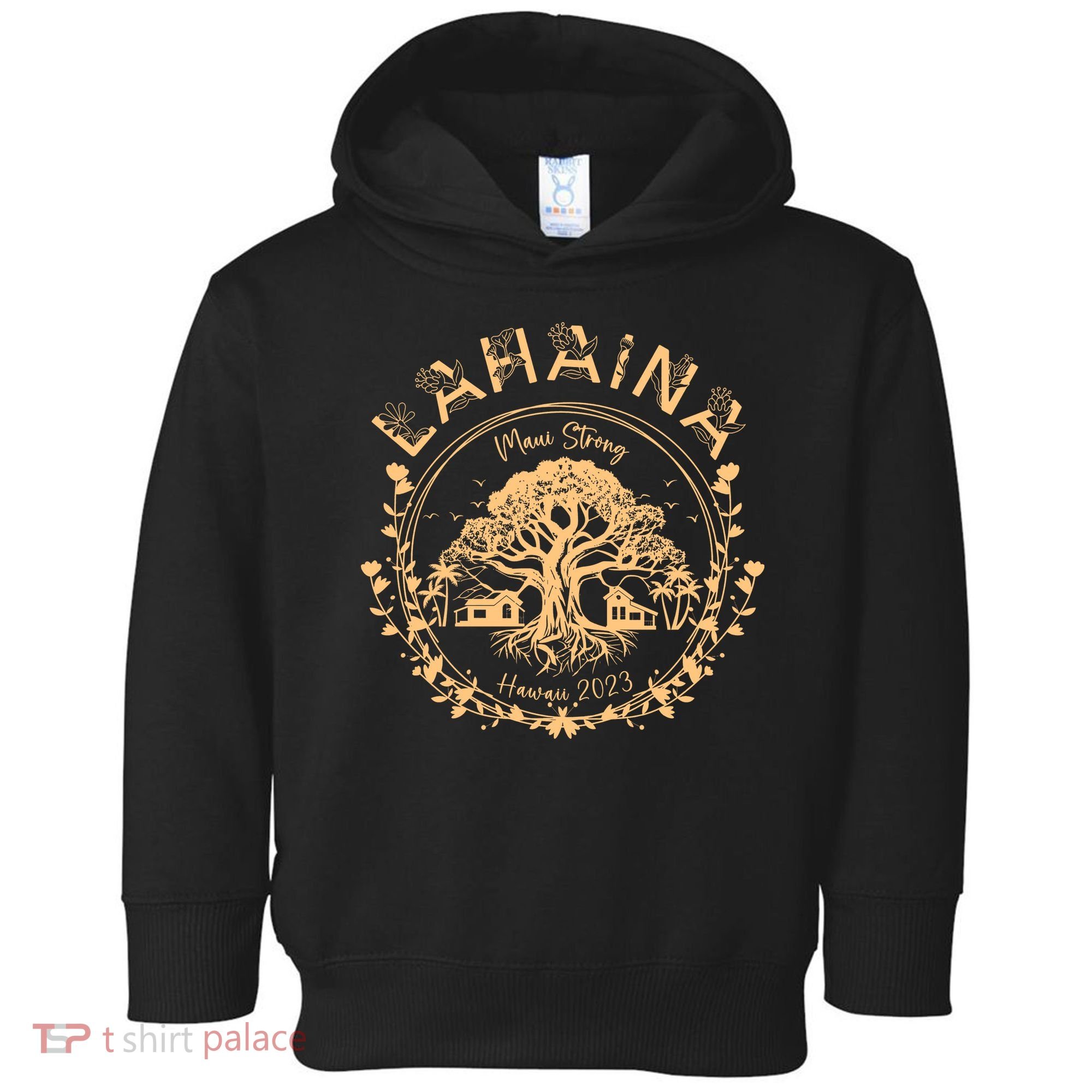 Golden Maui Strong Lahaina Strong Banyan Tree Toddler Hoodie