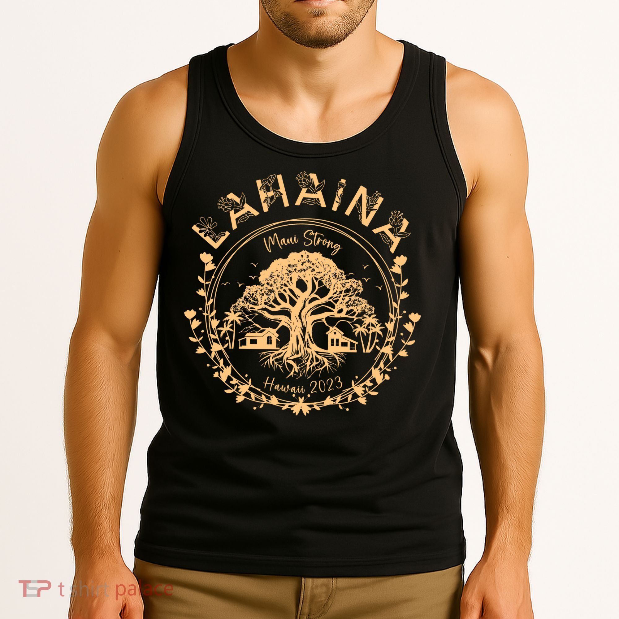 Golden Maui Strong Lahaina Strong Banyan Tree Tank Top
