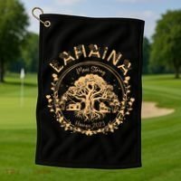 Golden Maui Strong Lahaina Strong Banyan Tree Golf Towel thumb 1
