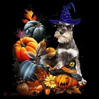 Grey Miniature Schnauzer Witch Hat Spooky Pumpkin Halloween Coffee Mug thumb 5