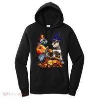 Grey Miniature Schnauzer Witch Hat Spooky Pumpkin Halloween Women's Hoodie thumb 0