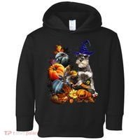 Grey Miniature Schnauzer Witch Hat Spooky Pumpkin Halloween Toddler Hoodie thumb 0