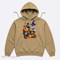 Grey Miniature Schnauzer Witch Hat Spooky Pumpkin Halloween Hoodie thumb 0