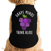 Grape Minds Think Alike Funny Fruit Pun Doggie Tank thumb 0