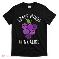 Grape Minds Think Alike Funny Fruit Pun T-Shirt thumb 0