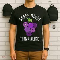 Grape Minds Think Alike Funny Fruit Pun T-Shirt thumb 6