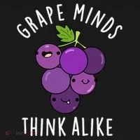 Grape Minds Think Alike Funny Fruit Pun Bucket Hat thumb 4