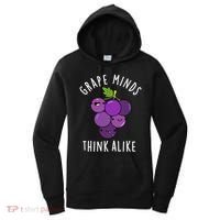 Grape Minds Think Alike Funny Fruit Pun Women's Hoodie thumb 0