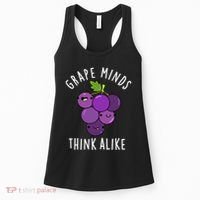 Grape Minds Think Alike Funny Fruit Pun Women's Tank Top thumb 0