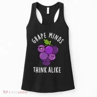 Grape Minds Think Alike Funny Fruit Pun Women's Tank Top thumb 0