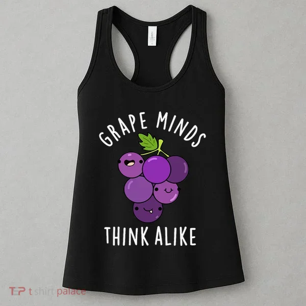 Grape Minds Think Alike Funny Fruit Pun Women's Tank Top